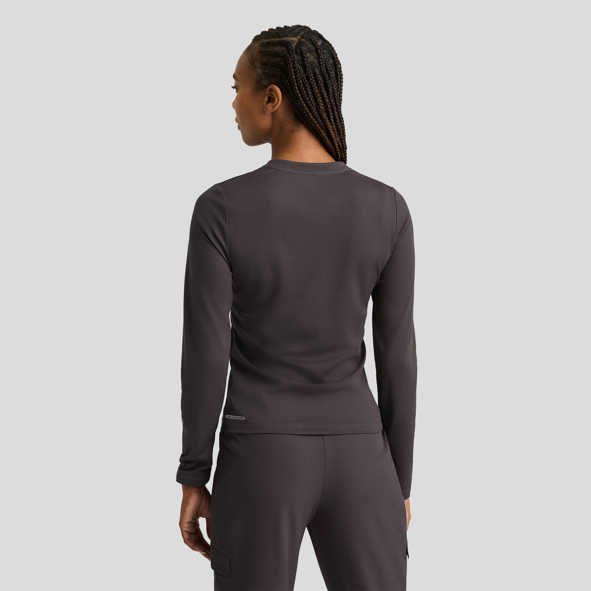 Holly Women's 1-Pocket Crew Neck Long Sleeve Tee | Pewter