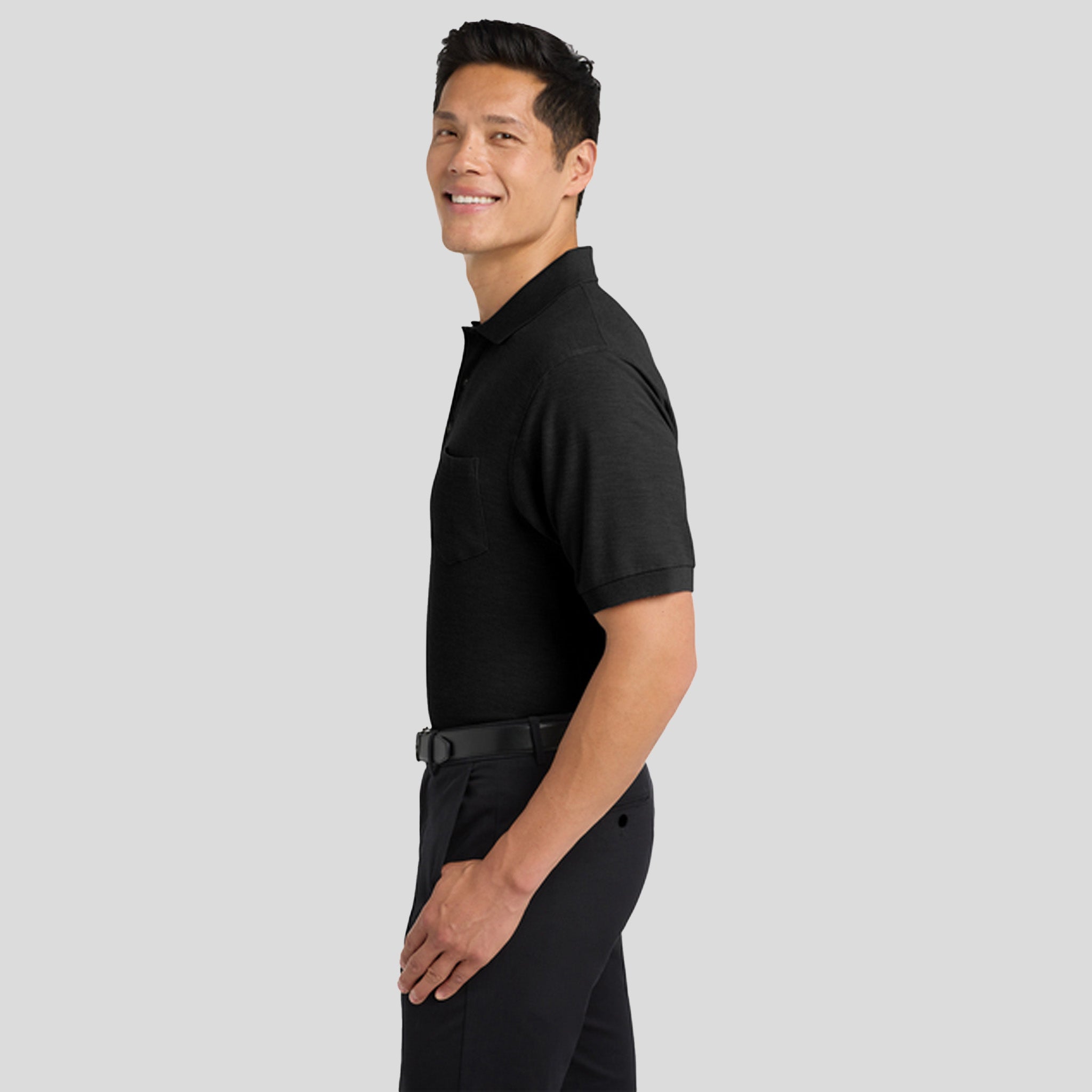Silk Touchβ’ Polo with Pocket | Black