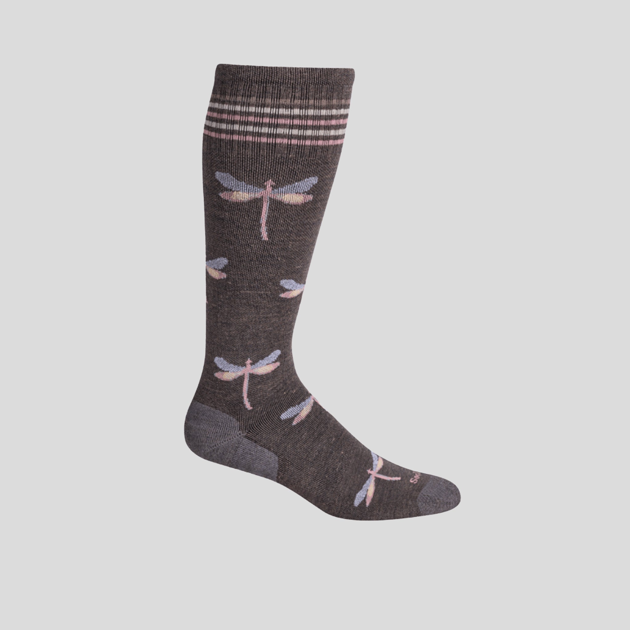 Dragonfly Moderate Graduated Compression Socks | Mushroom