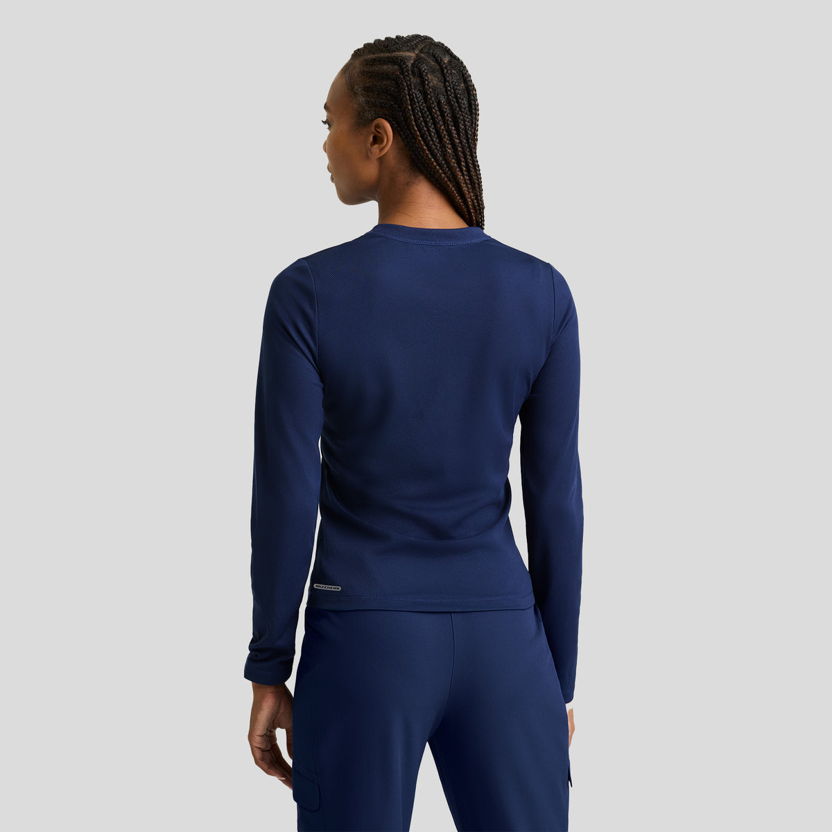 Holly Women's 1-Pocket Crew Neck Long Sleeve Tee | Navy