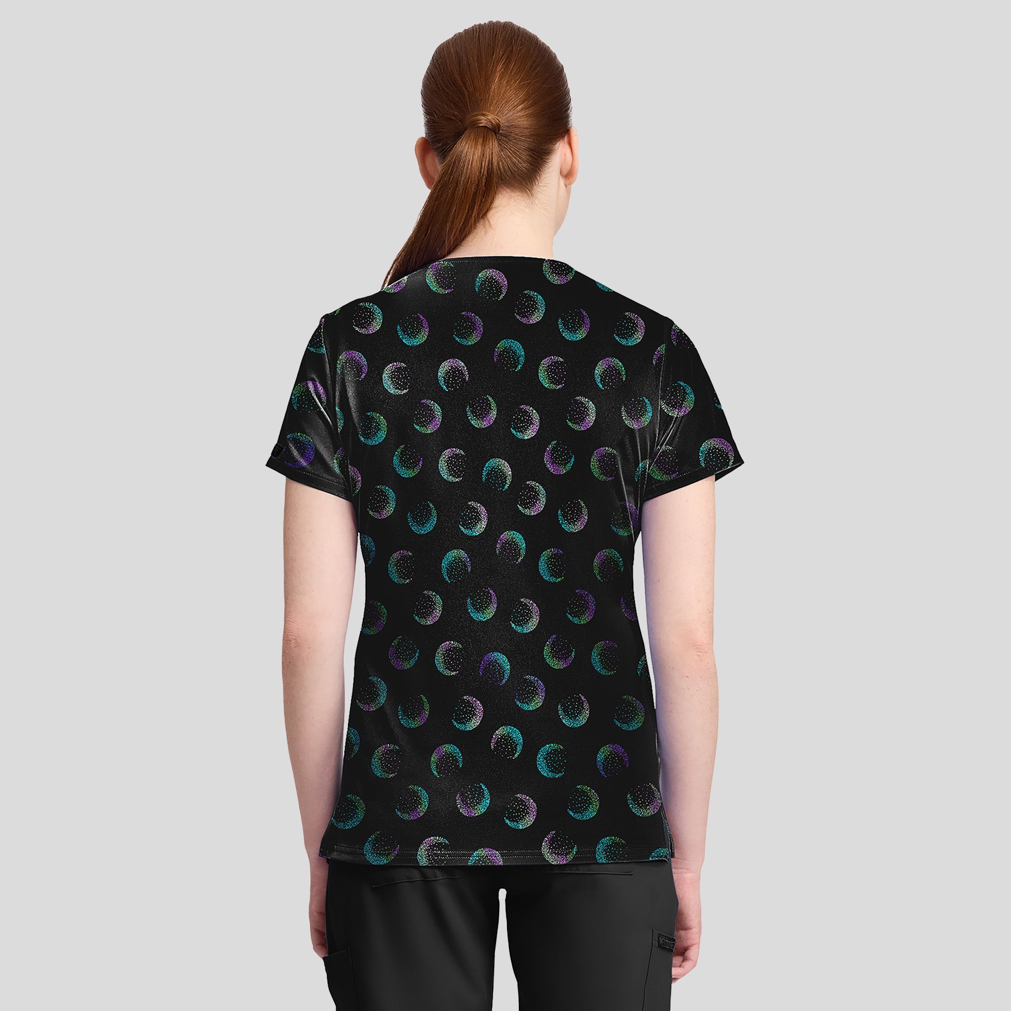 1-Pocket STRETCH V-Neck Print Scrub Top | Moonlight Shimmer
