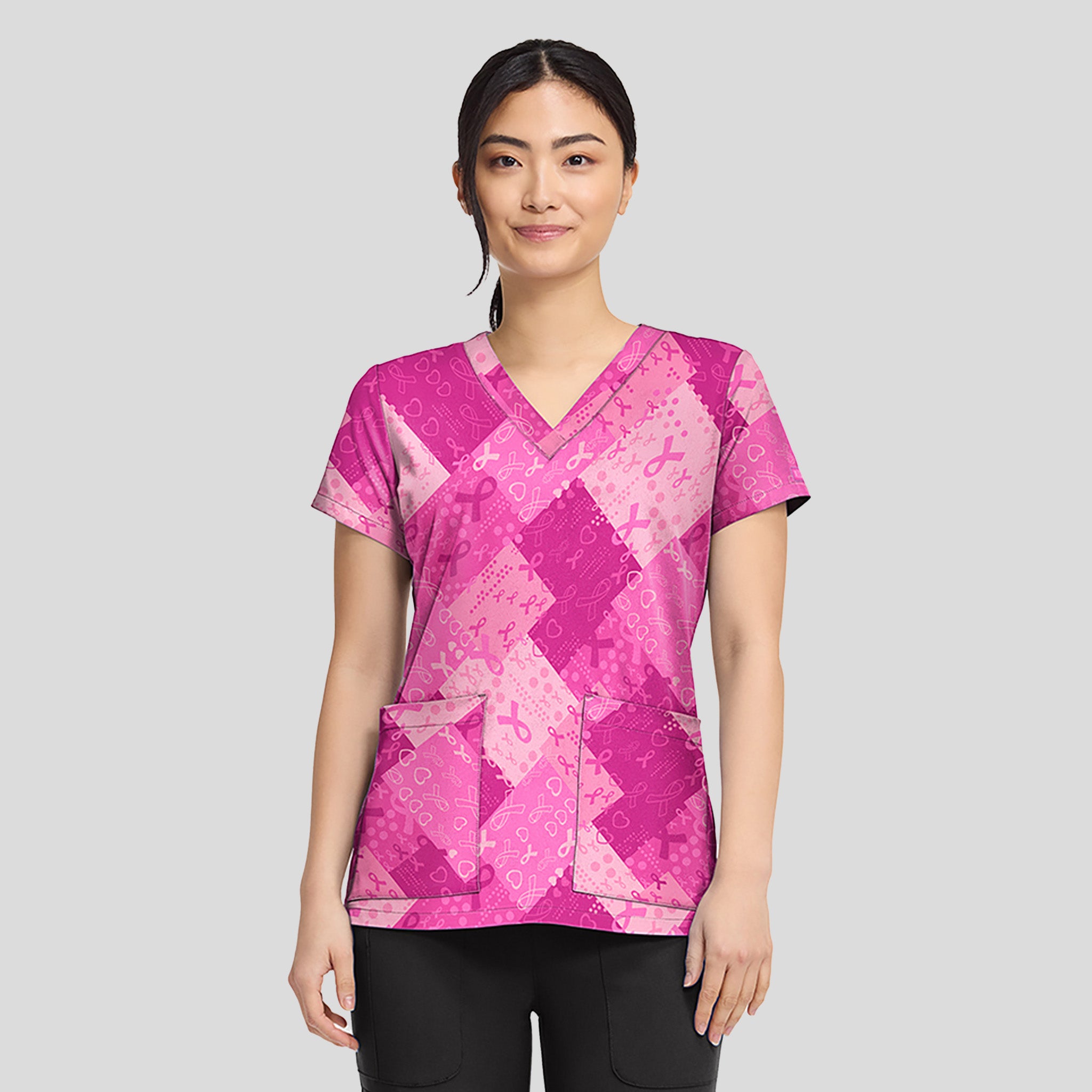V-Neck Print Top | Dots So Caring