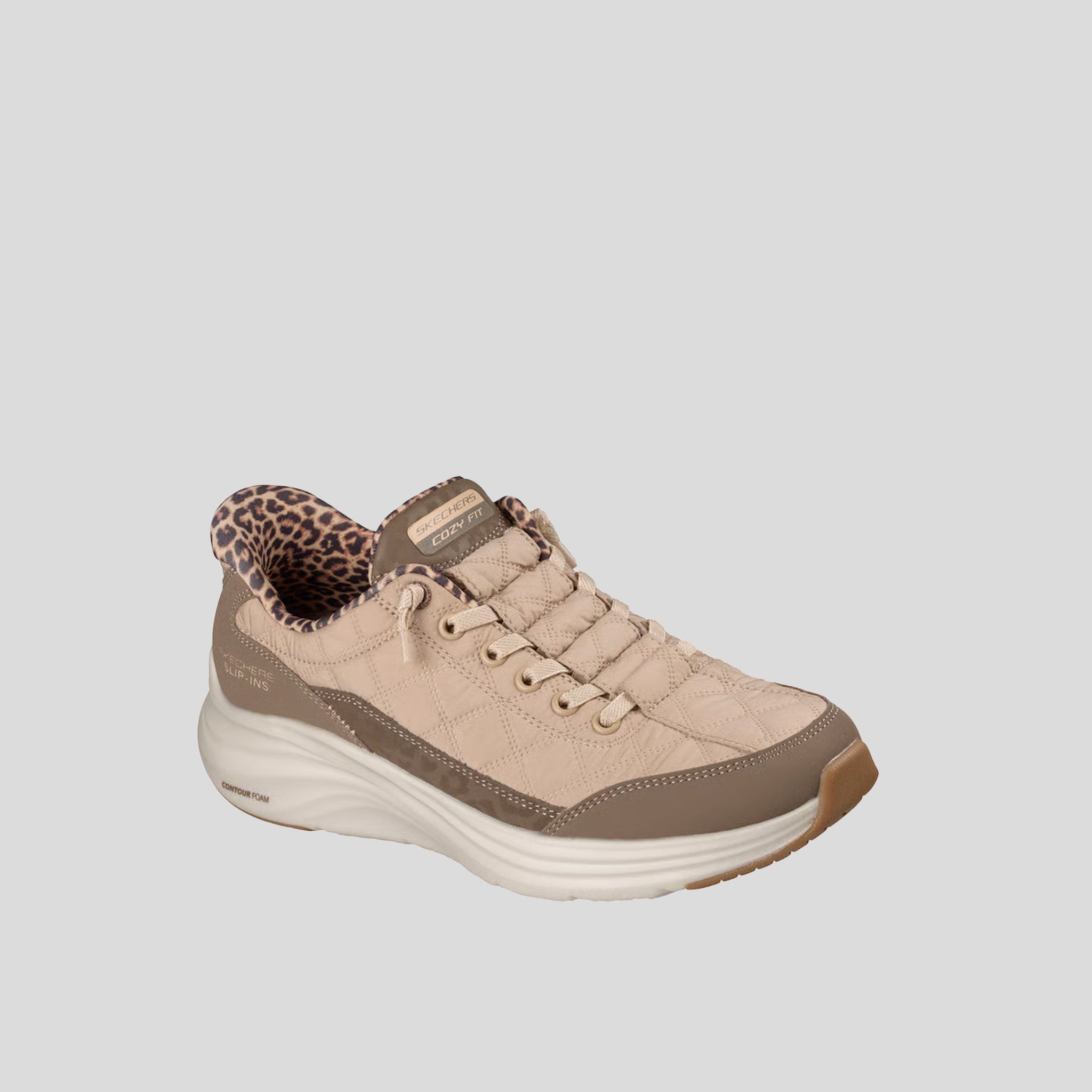 Skechers Slip-ins: Contour Foam - Cozy Fit Leopard Dream | Brown