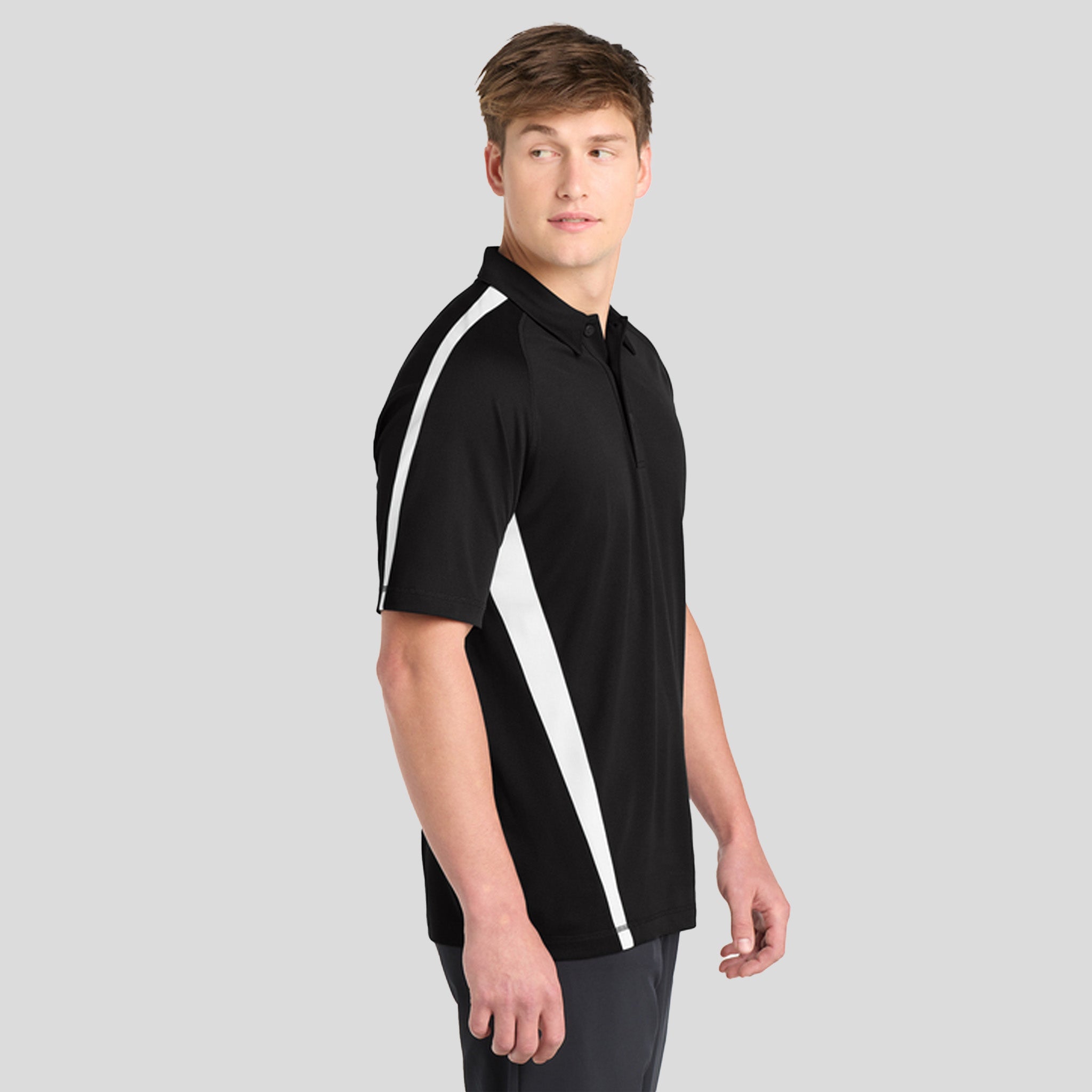 PosiCharge® Micro-Mesh Colorblock Polo | Black/White