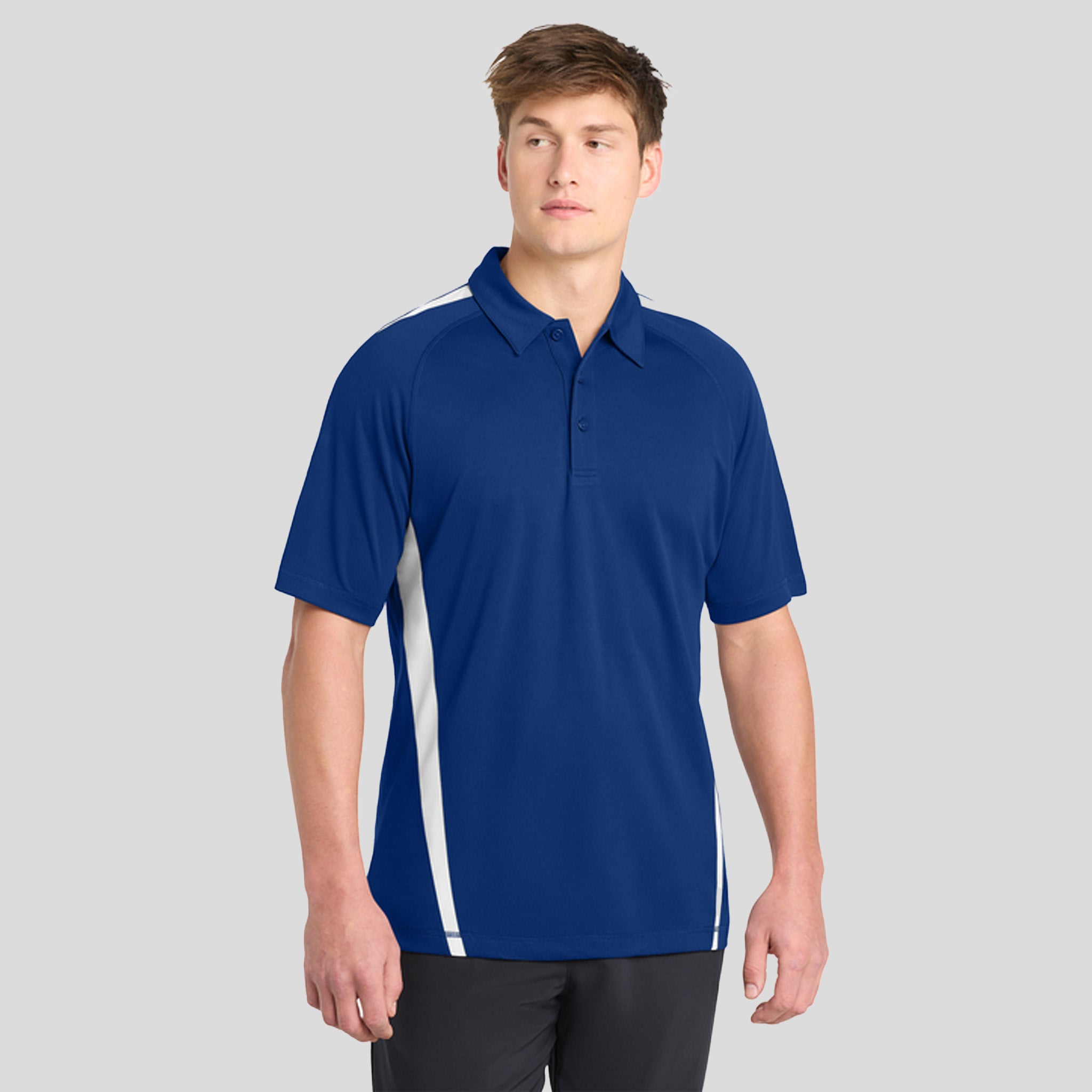 PosiCharge® Micro-Mesh Colorblock Polo | Royal/White